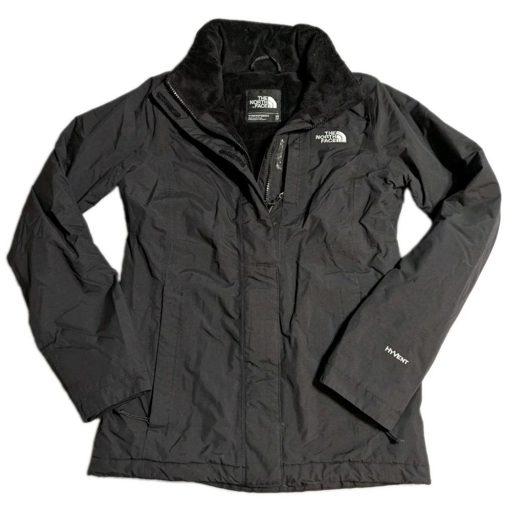 The North Face Inlux Jacket Womens XS Black HyVent Fleece Lined Insulated